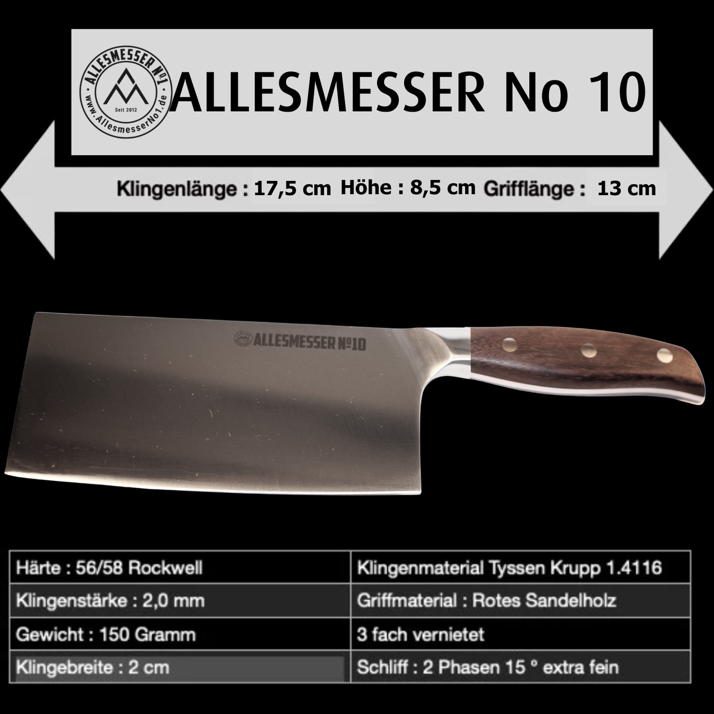 Allesmesser No 10 - Hochwertiger Stahl & Asiatische Form
