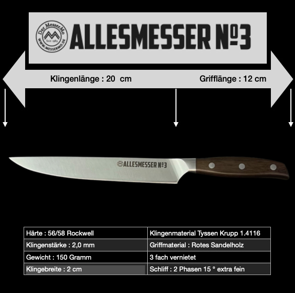 Allesmesser 3 für Hobbykoch lange Version