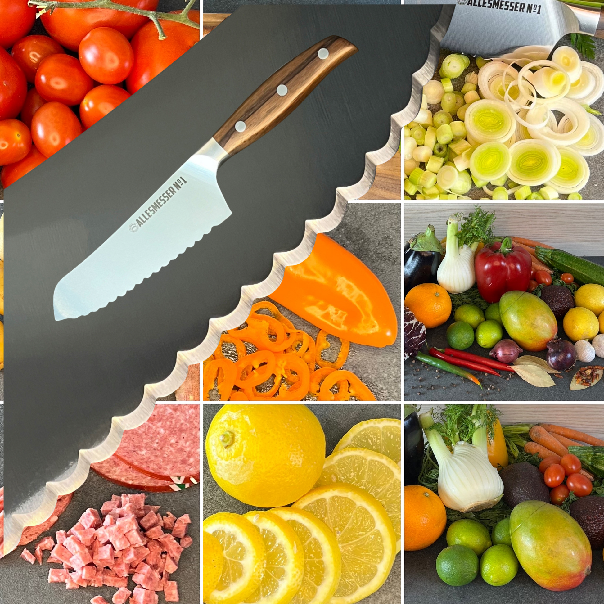 Collage Messer No.1 mit Welleneffekt